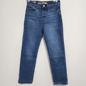 NWT Levi's Premium Wedgie Straight Leg Jeans Size 26 Blue Button Fly